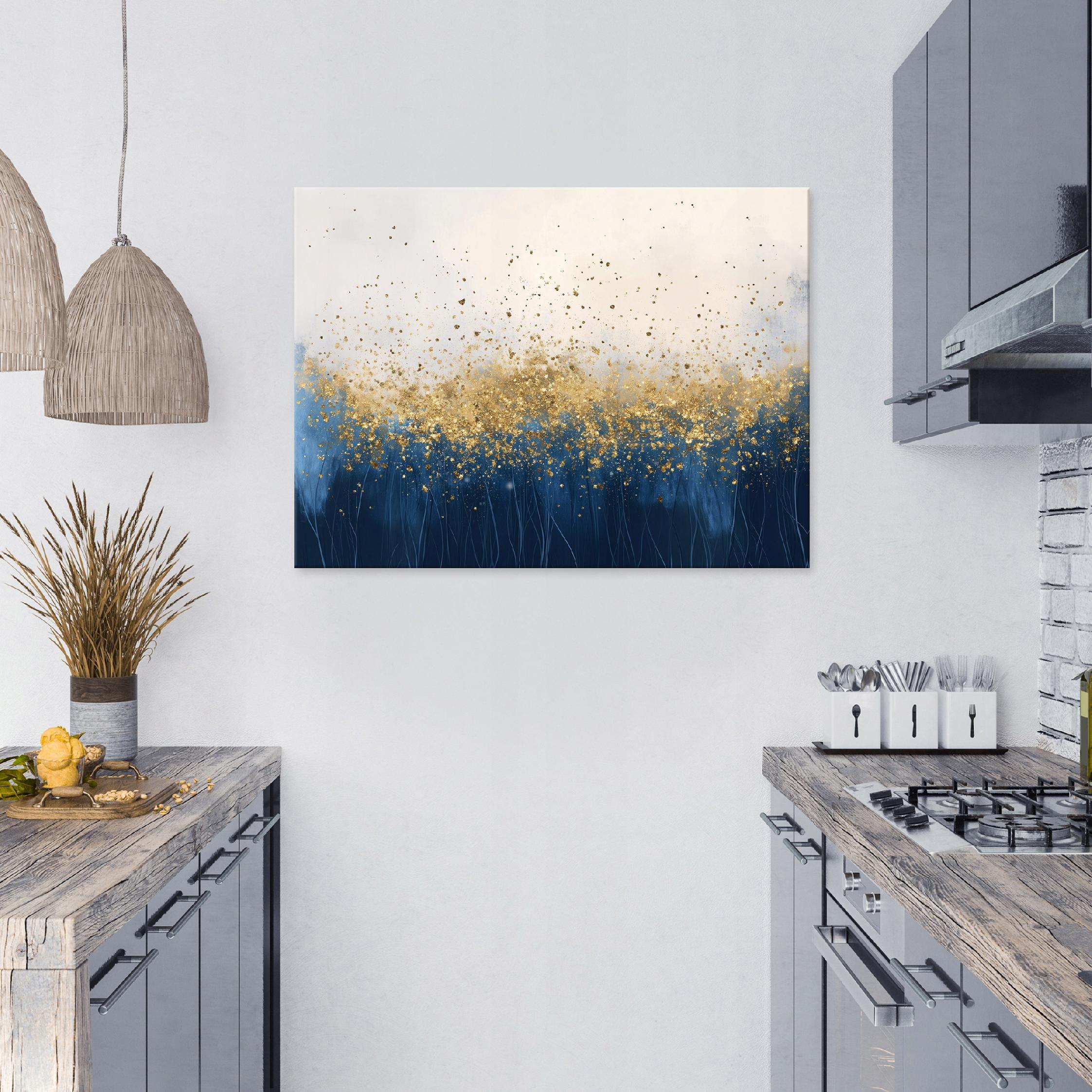 Abstract glamour gold painting for bedroom, living room, kitchen on canvas 40x30