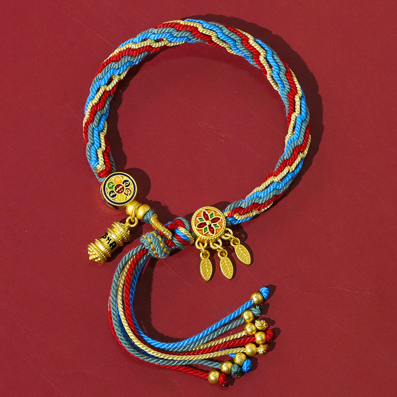 Handmade multicolored rope cotton woven hand rope bracelet