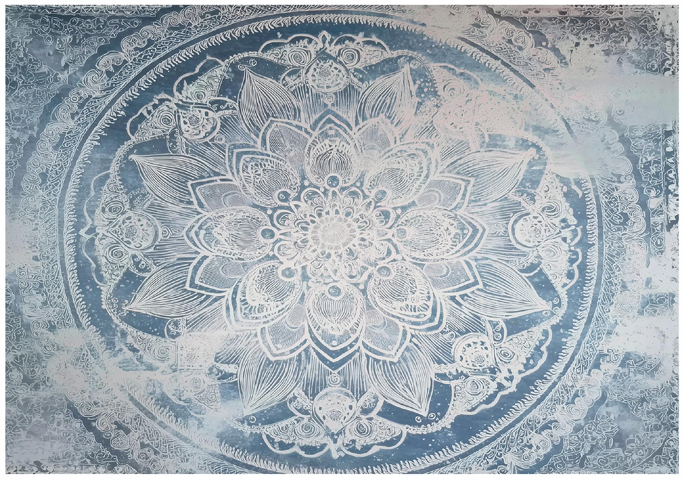 Abstract mandala wall mural for the bedroom or living room, non-woven wallpaper