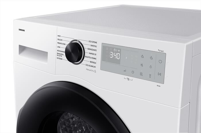 SAMSUNG - Asciugatrice DV90DG52A0AHET 9KG Classe C-Bianco oblò nero display silve