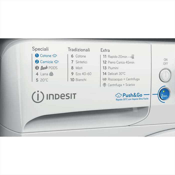 INDESIT - Lavatrice INNEX STEAM BWE 81496X WKV IT 8 Kg - A-Bianco