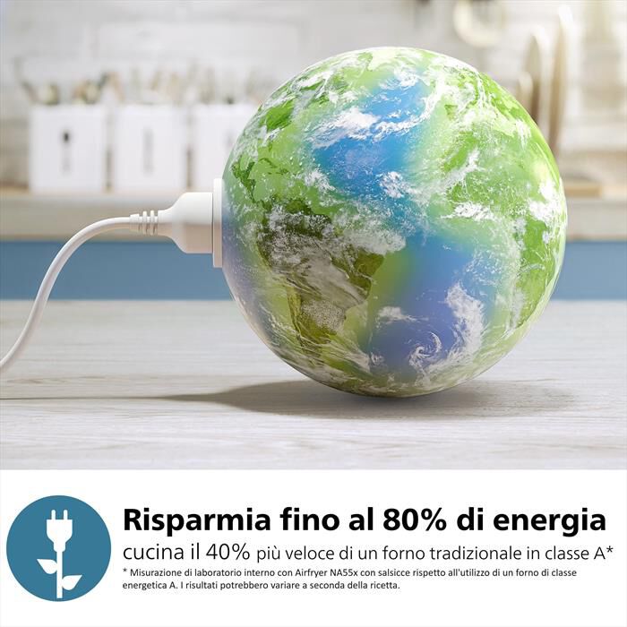PHILIPS - AIRFRYER SERIE 5000 DA 9L COTTURA VAPORE NA555/00-Inox