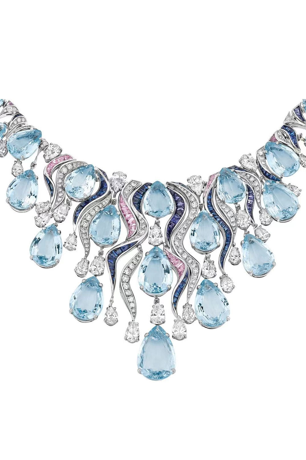 Aquamarine Waterfall Necklace