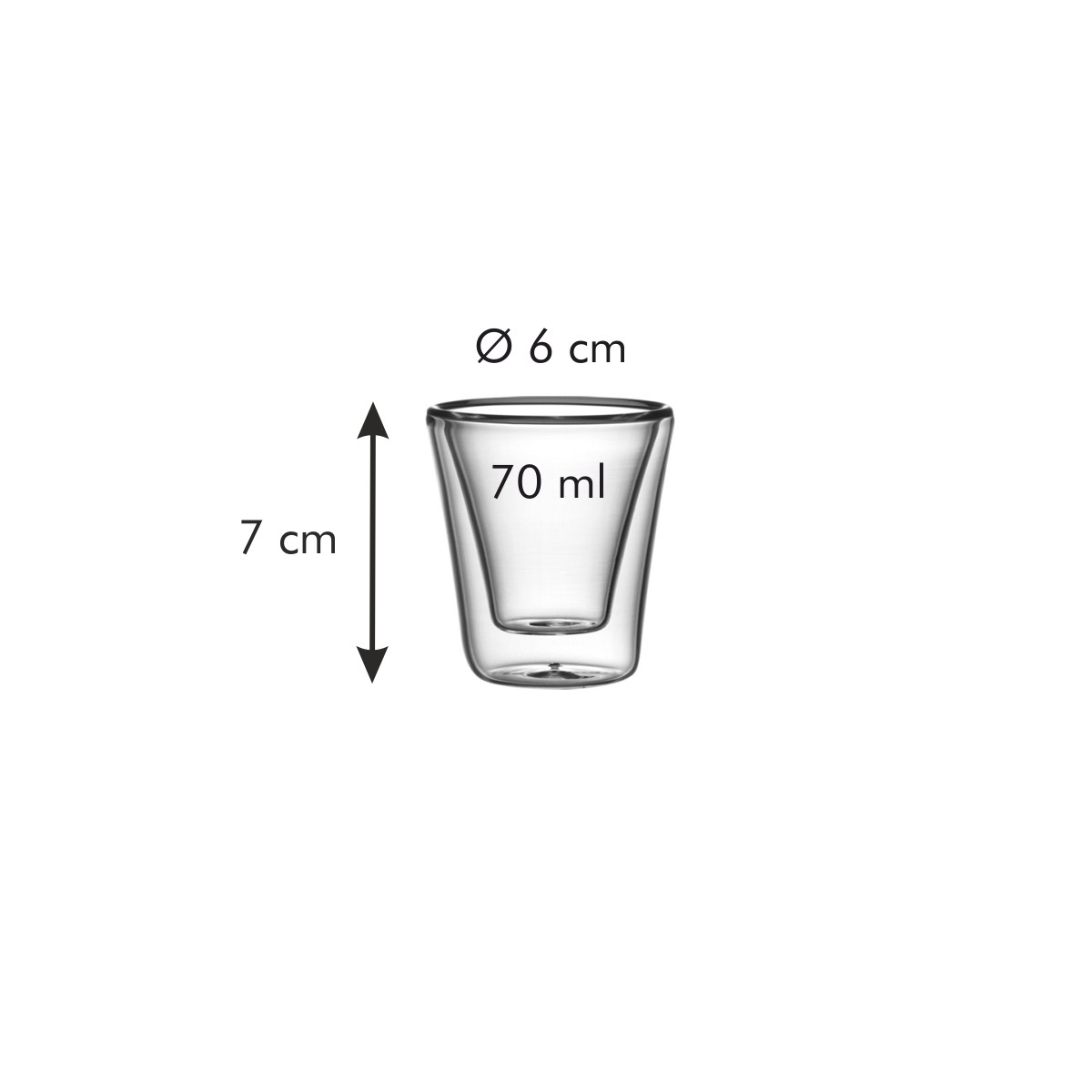 Dvoustěnná sklenice myDRINK 70 ml, 2 ks