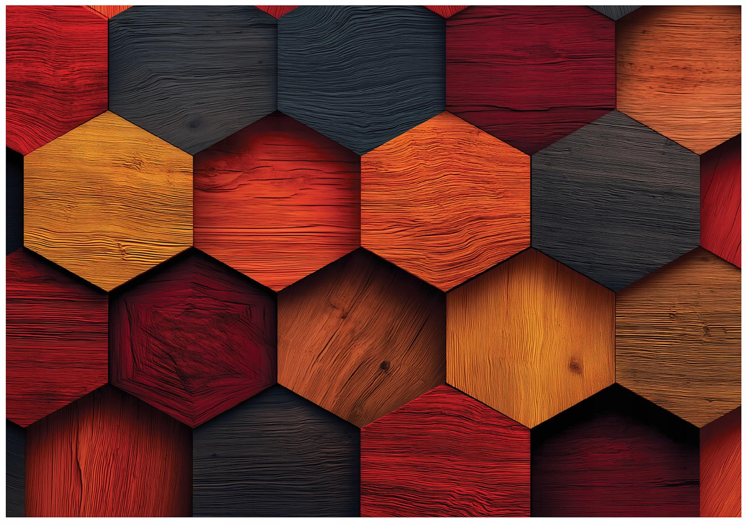 Wood geometric pattern wall mural for bedroom or living room, non-woven wallpaper,
