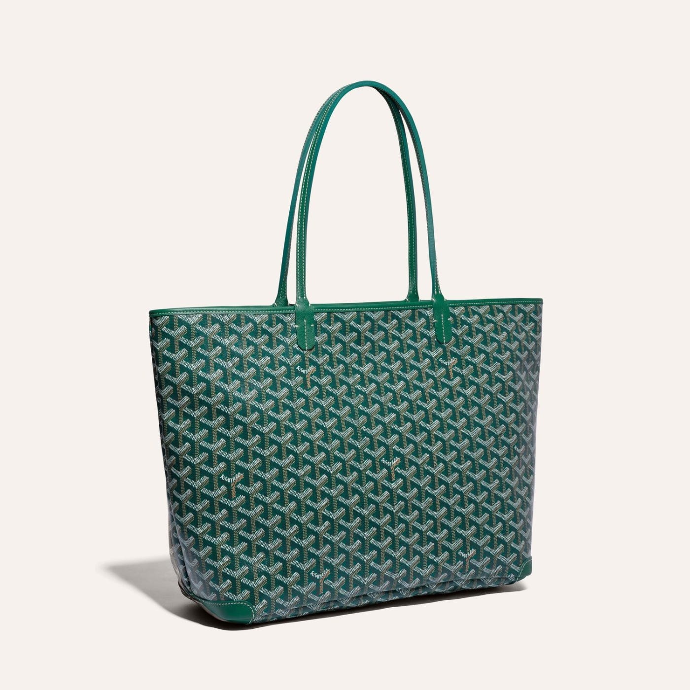 Artois Tote MM Green Goyardine Canvas & Chevroches Calfskin Palladium Hardware