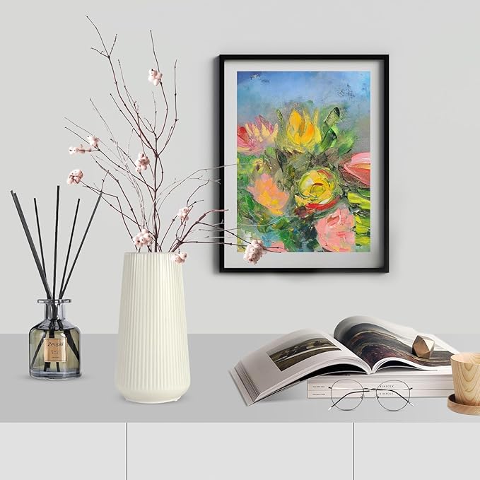 VASEA Small Cute Flower Vase for Pampas Grass