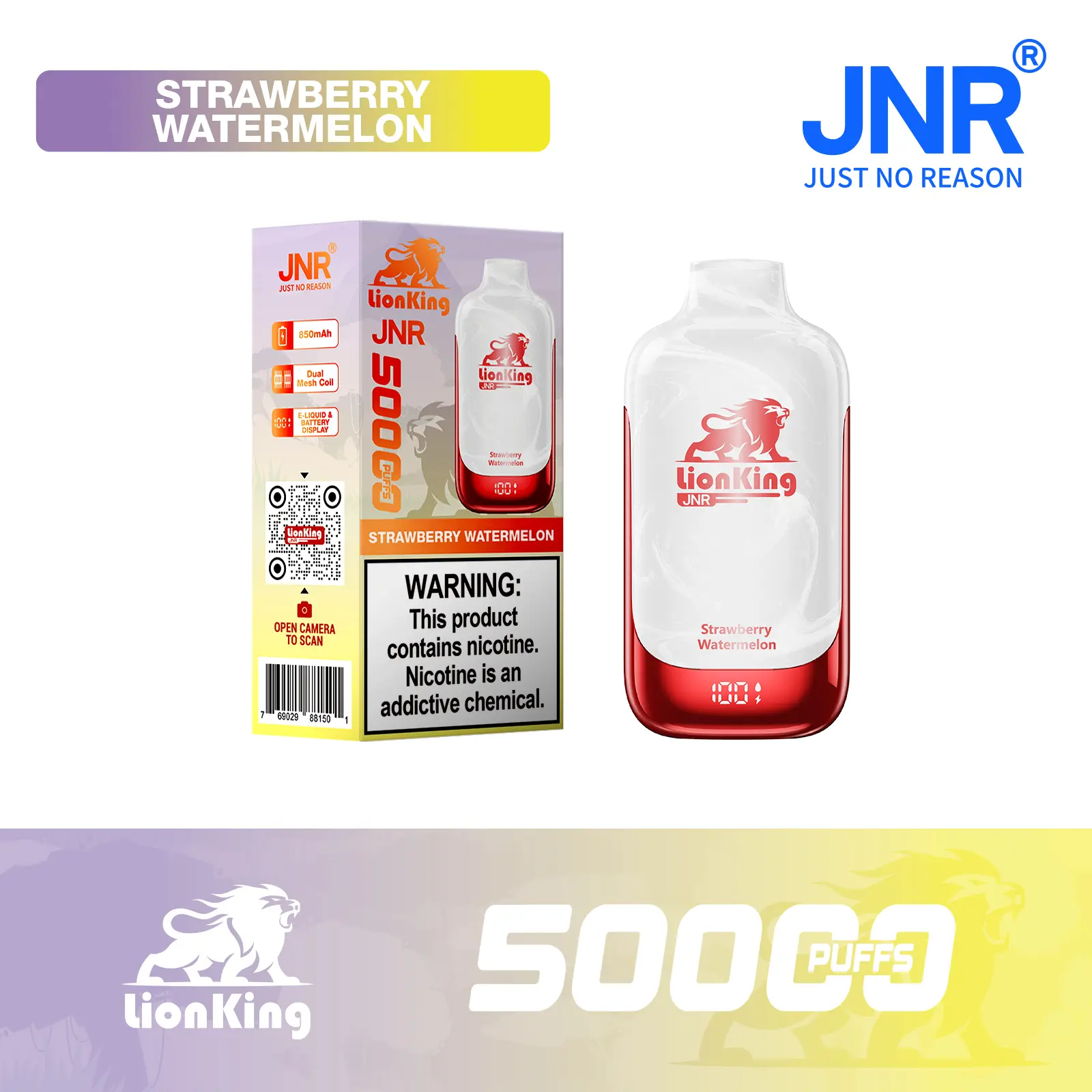 Strawberry Watermelon - JNR Lion King 50000 Puff Disposable Vape - Geek Max Vape