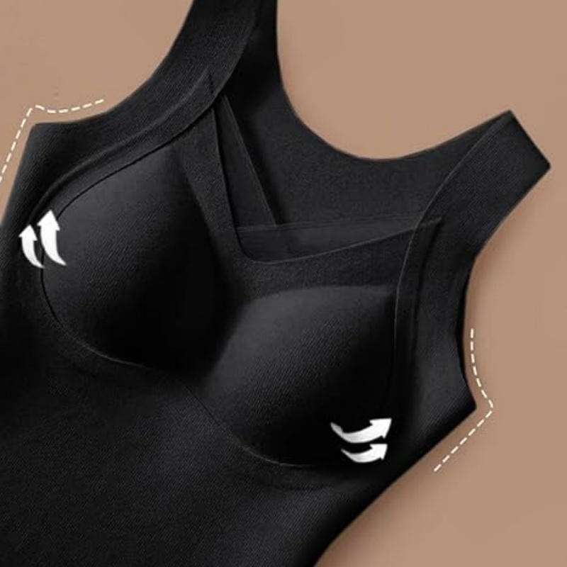 Women’s Sleeveless Fleece Lined Thermal Tank Top with Built-in Bra