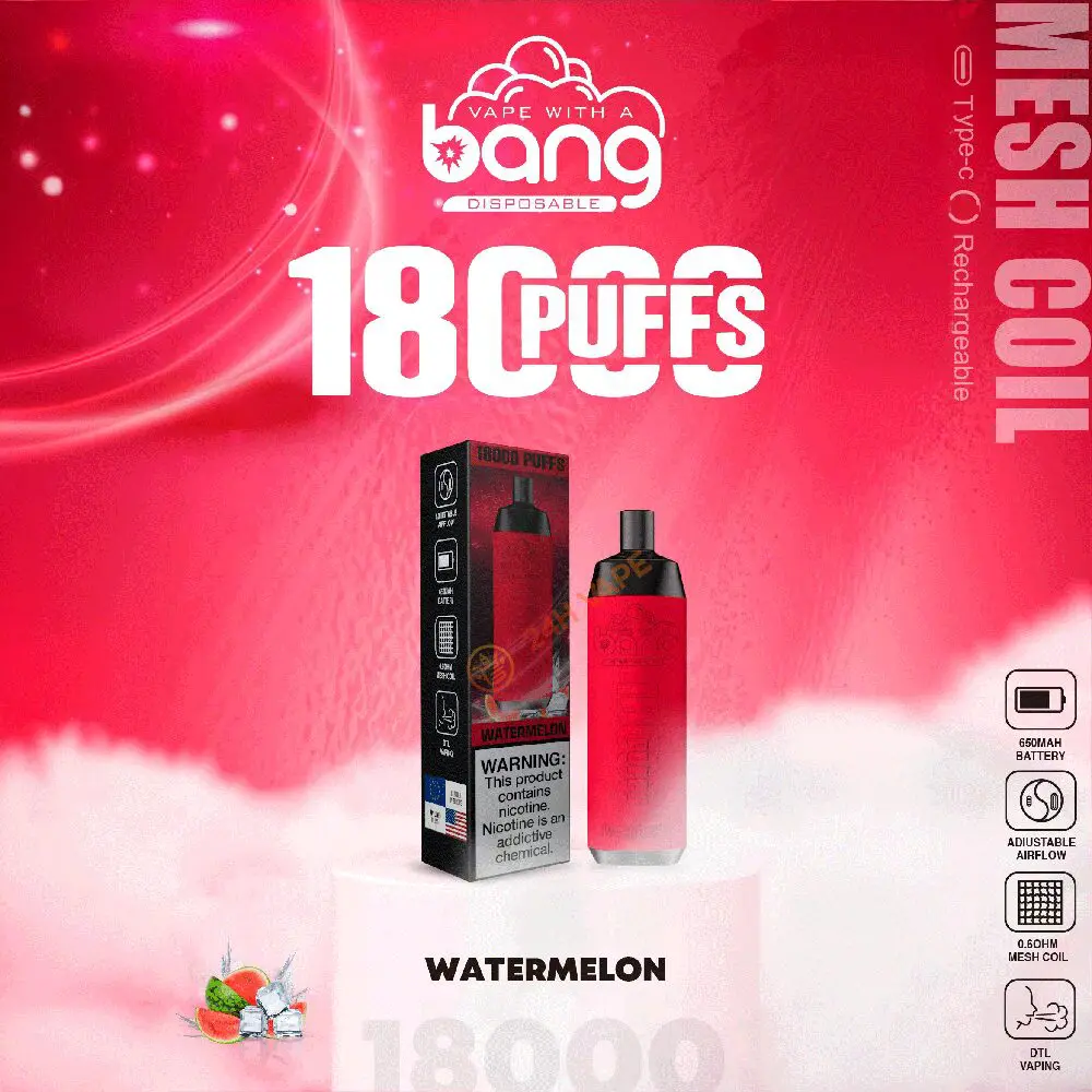 （3 pieces）Bang Crown Bar 18000 Puffs 0% 2% 3% 5% Nicotine Leather Disposable Vape Pen