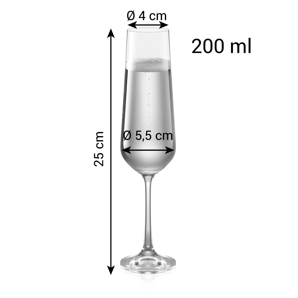 Sklenice na šampaňské GIORGIO 200 ml, 6 ks