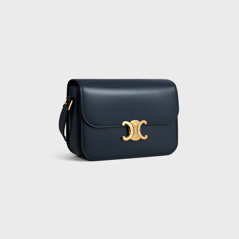CLASSIQUE TRIOMPHE BAG IN SHINY CALFSKIN NAVY BLUE