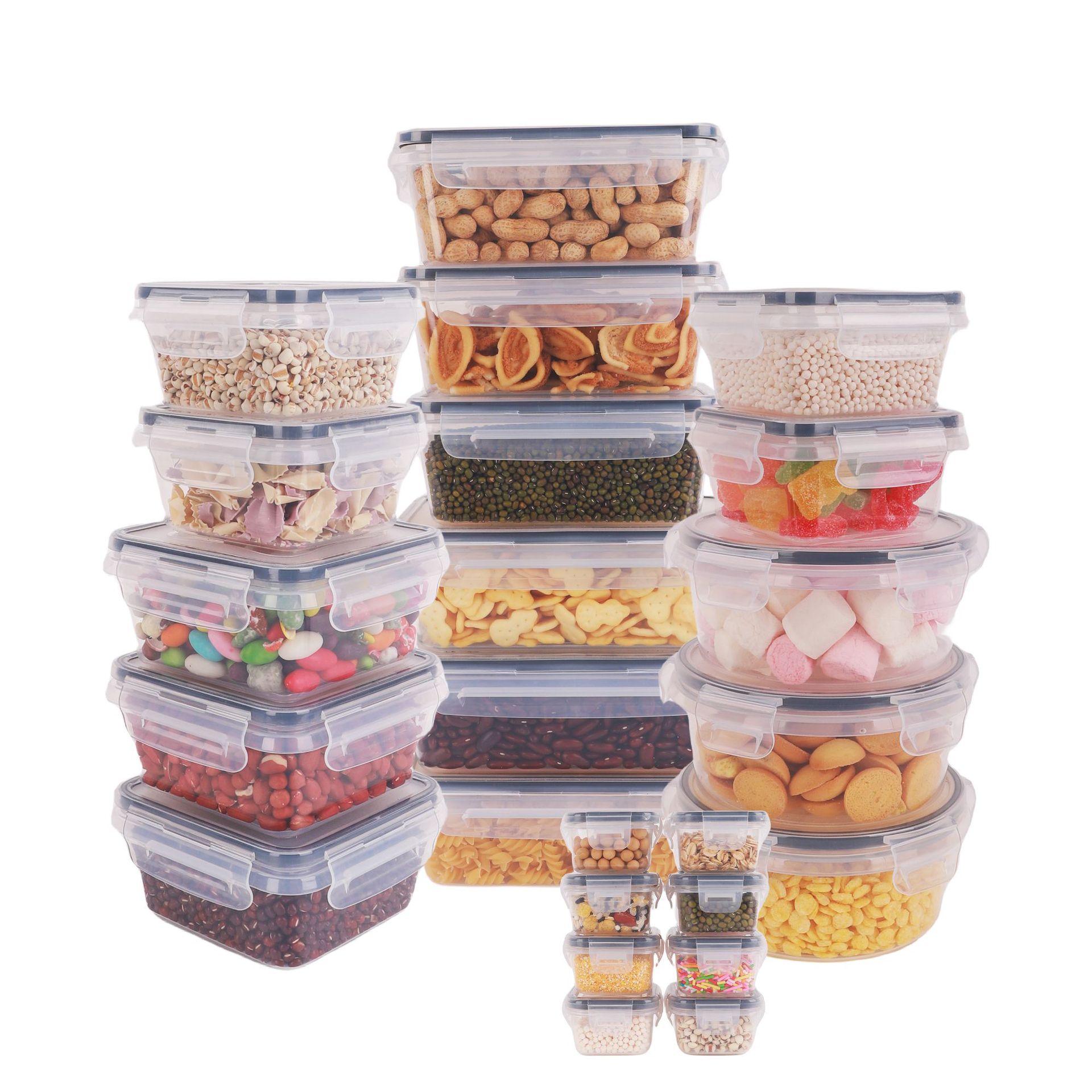 Lunch Box 24-piece set A sealed jar grains kitchen storage food grade plastic snack dry goods storage jar