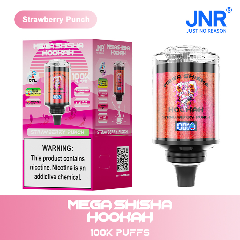（3 pieces）JNR Mega Shisha Hookah 100000 100K Puffs Large Capacity LED Display Disposable Vape