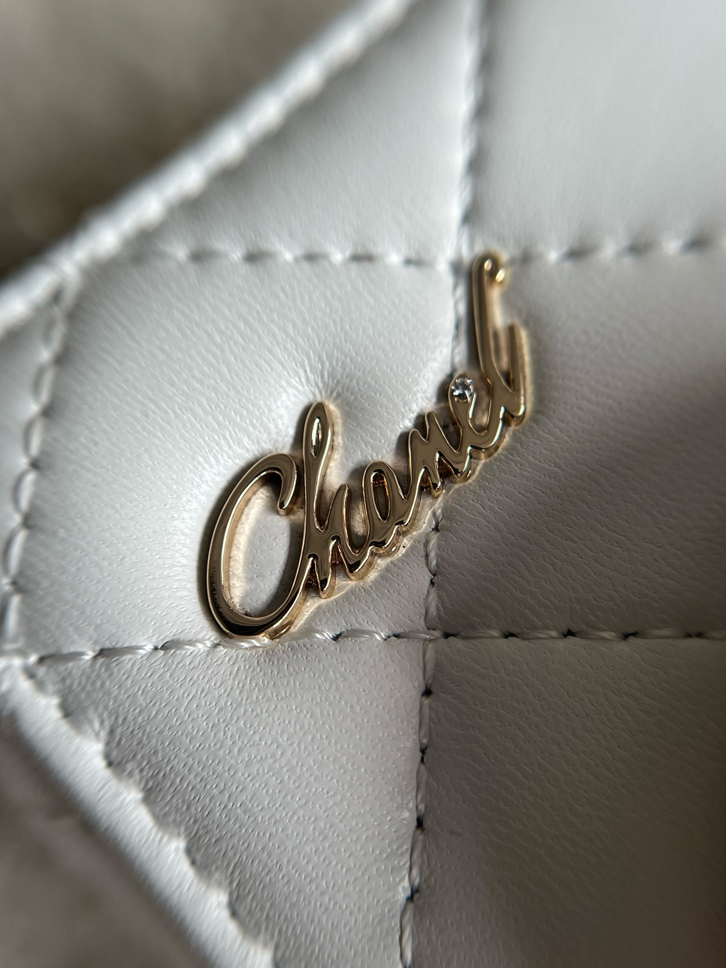 Camera Bag in White Quilted Lambskin with Pale Gold-Tone Hardware, Spring-Summer 2024 (AS4817) - Mocuir