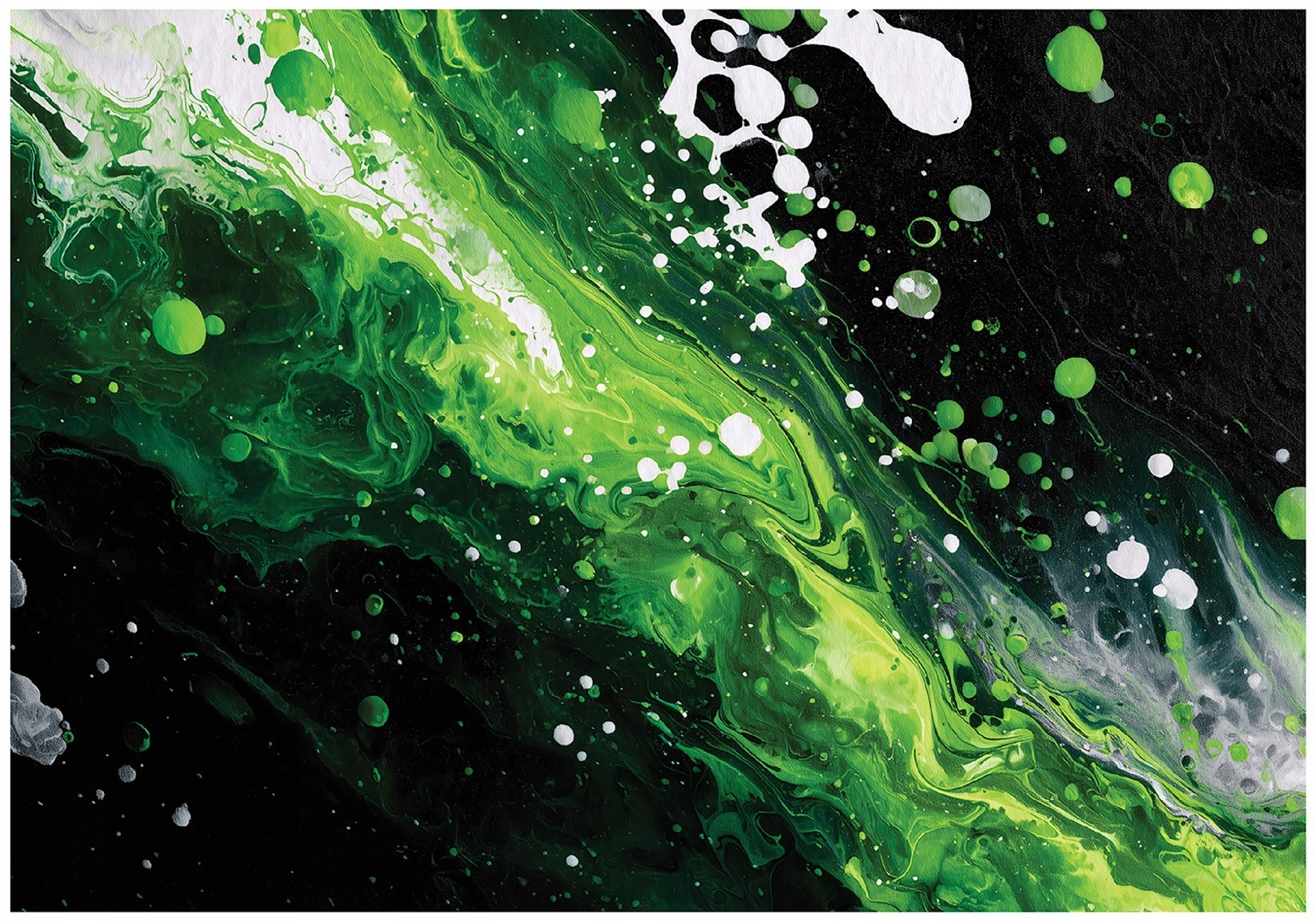 Abstract green wall mural for the bedroom or living room, non-woven wallpaper,