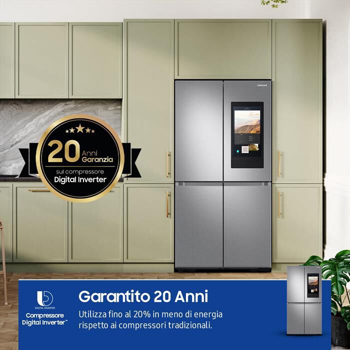 SAMSUNG - Frigorifero 4 porte RF65DG9H0ESREF Classe E 637 lt-Inox Spazzolato