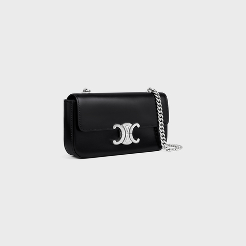 CHAIN SHOULDER BAG CLAUDE IN SHINY CALFSKIN BLACK