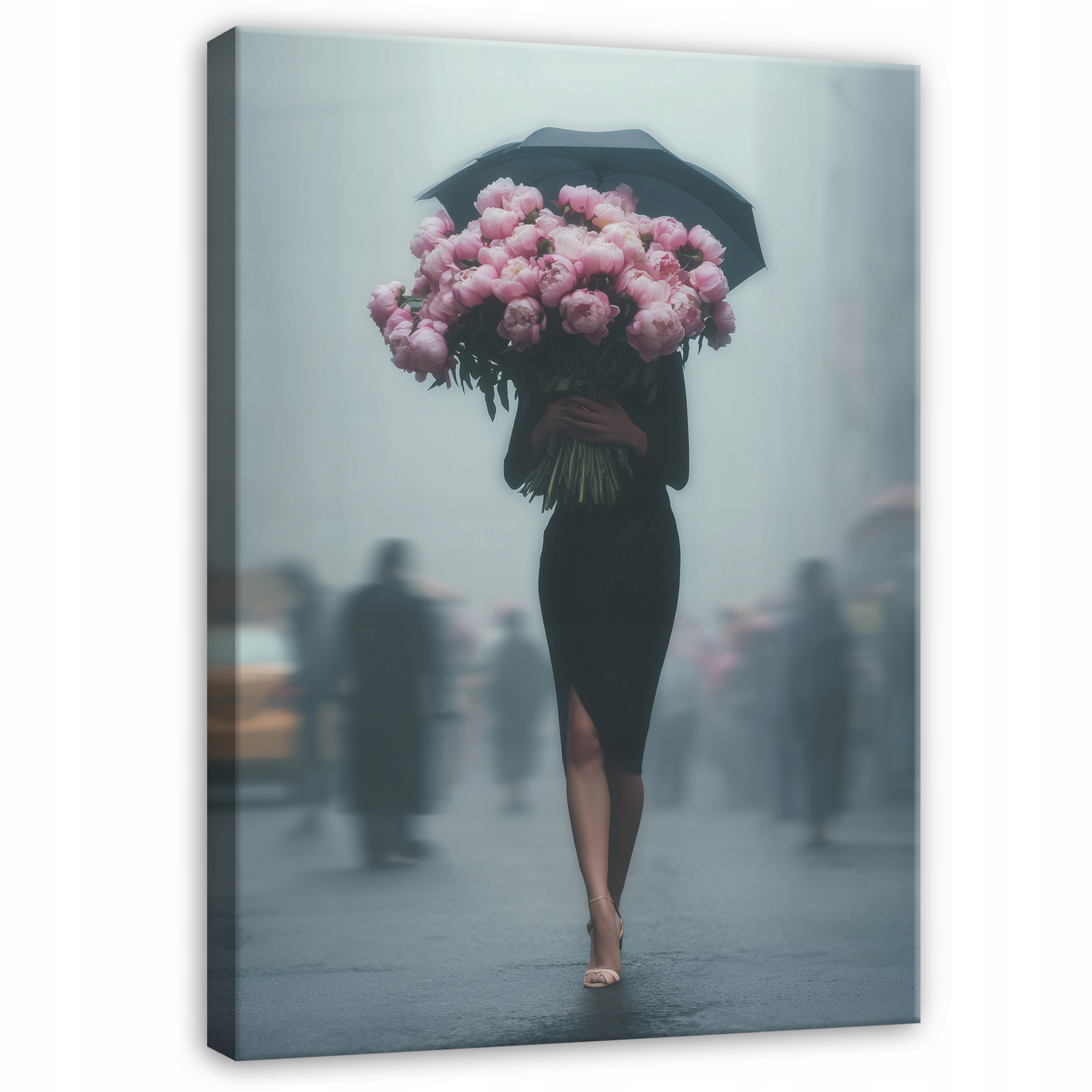 Abstract painting of a woman and flowers for the bedroom or living room, on canvas, 40x30