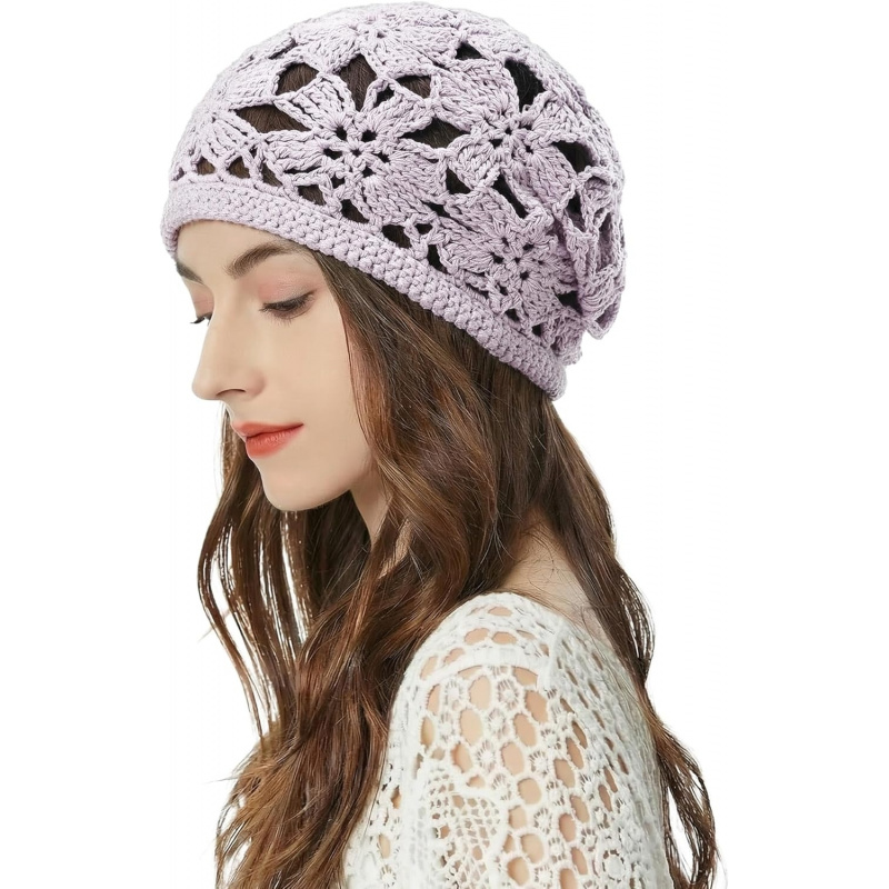 Women's Cotton Crochet Slouchy Beanie Hat