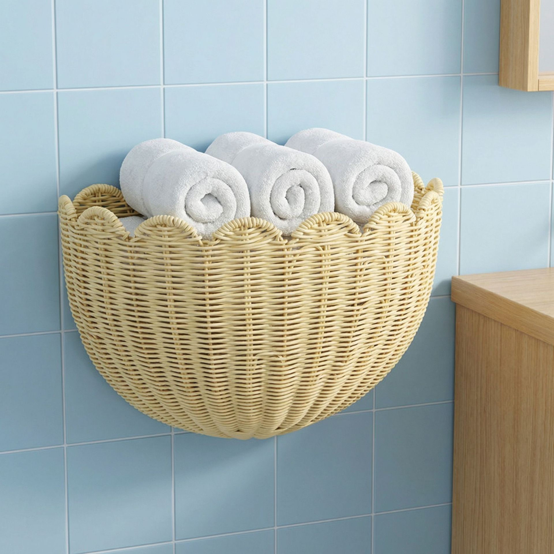 Pastoral Kaze Jun handmade rattan wall hanging home storage basket homestay decorative toys sundries storage basket rattan art