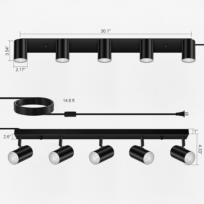 SPOTLUMINARA 5 Light Track Lighting Kit
