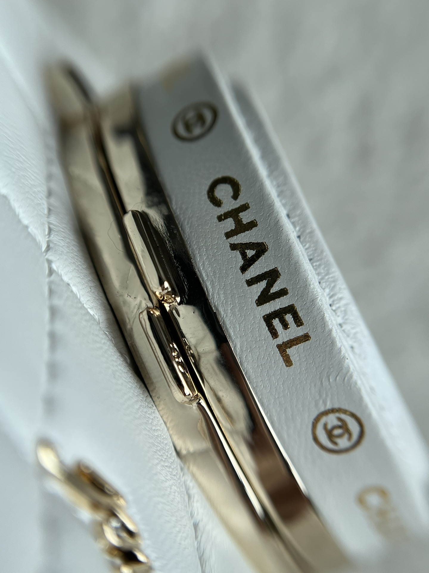 Camera Bag in White Quilted Lambskin with Pale Gold-Tone Hardware, Spring-Summer 2024 (AS4817) - Mocuir