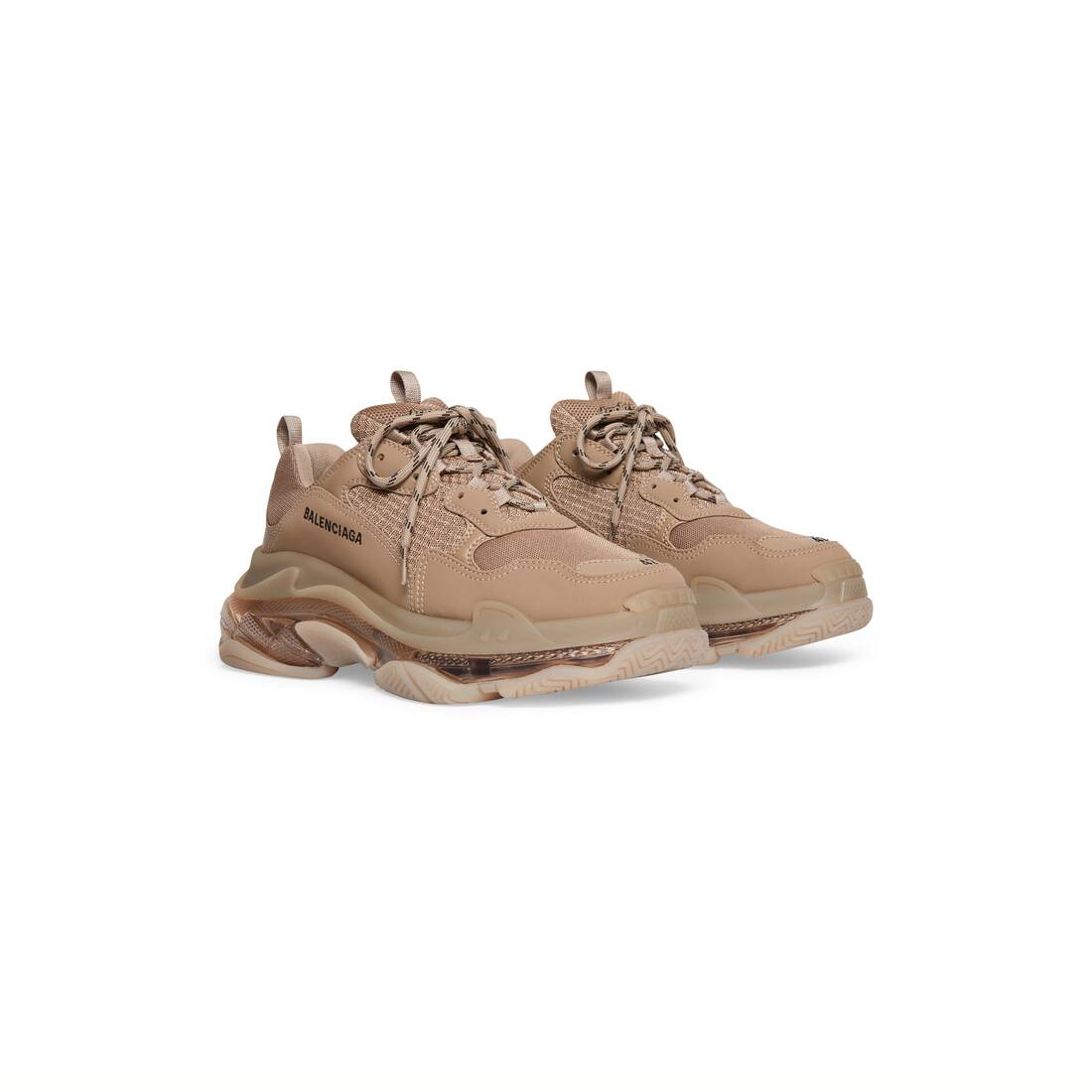 Mens Triple S Clear Sole Sneaker in Brown