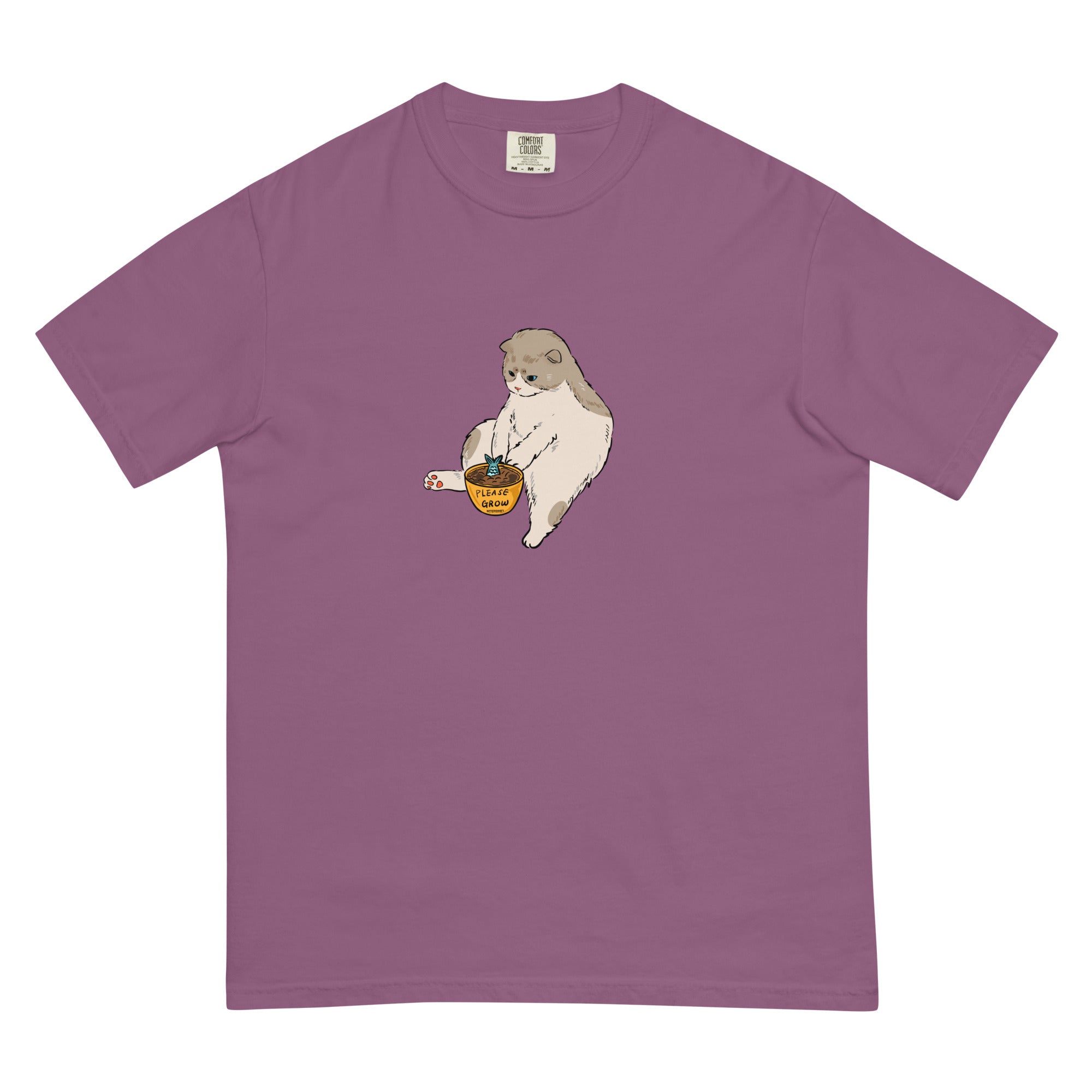 Spring blooms. Cat graphic T shirt. Streetwear