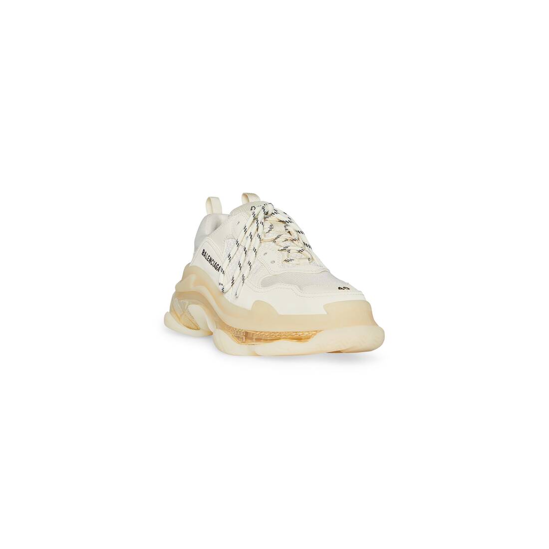 Womens Triple S Clear Sole Sneaker in Beige