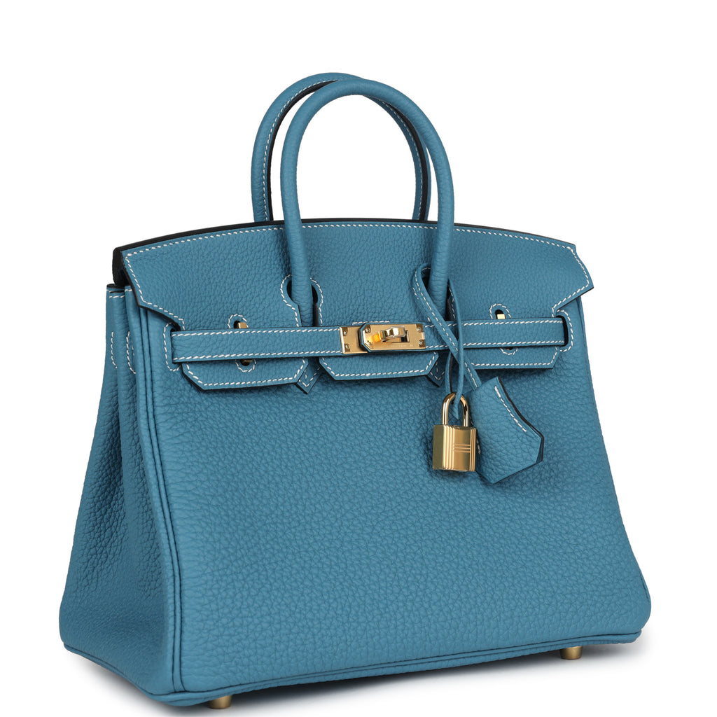 Birkin 25 Blue Jean Togo Gold Hardware