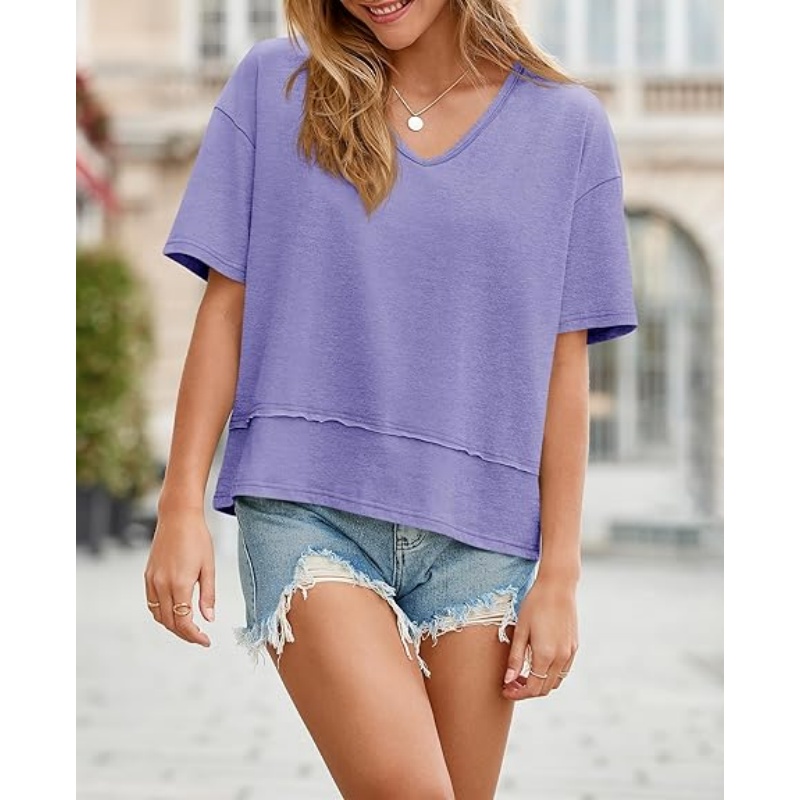 Womens Summer V Neck T-Shirts