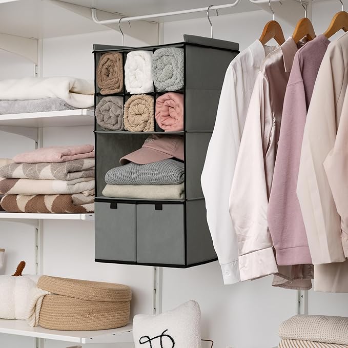 DIVIDERLY Hanging Closet Organizer with Drawers