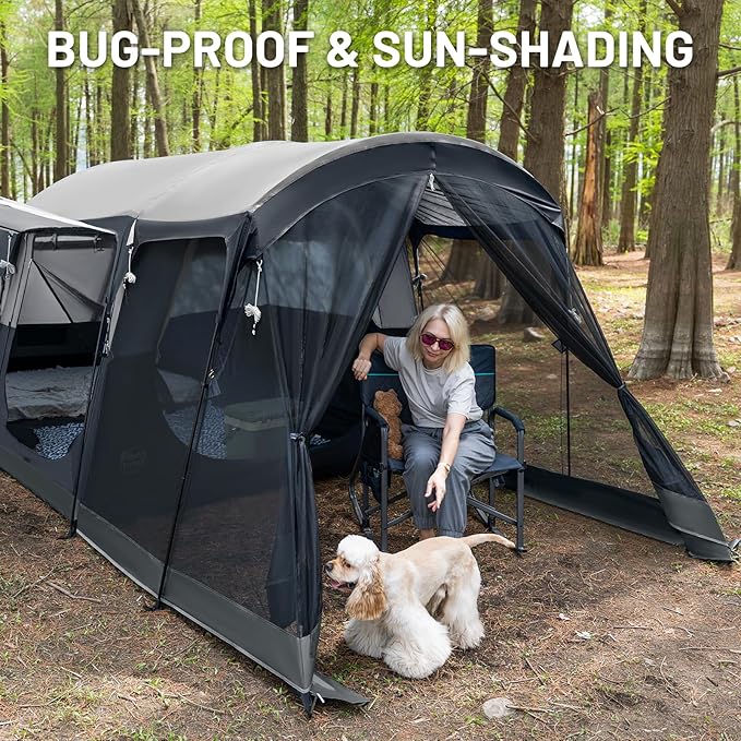 8 Person Family Camping Tent with Screen Porch