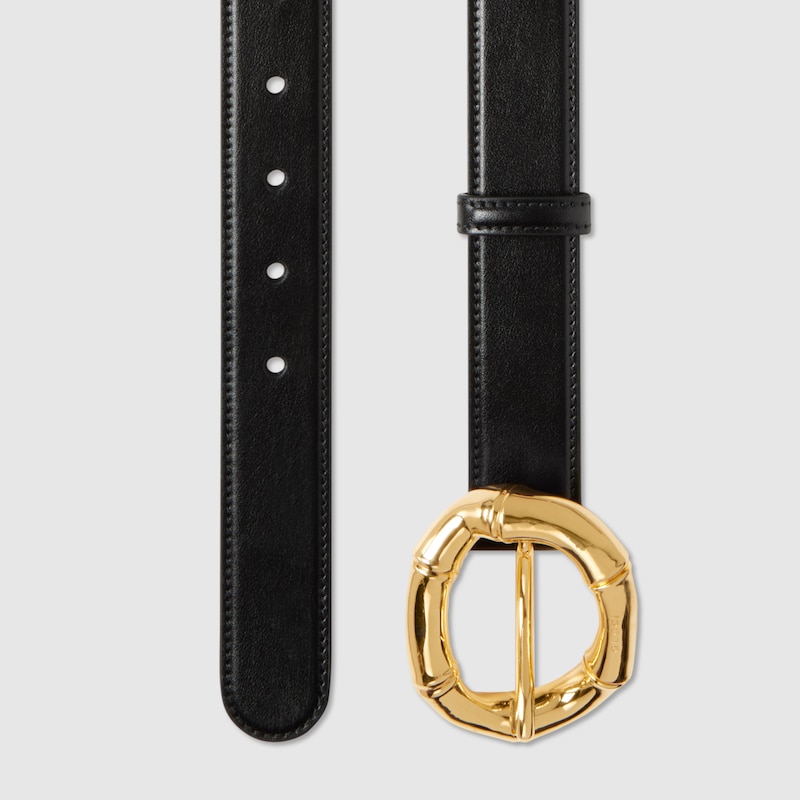 Belt with round bamboo buckle