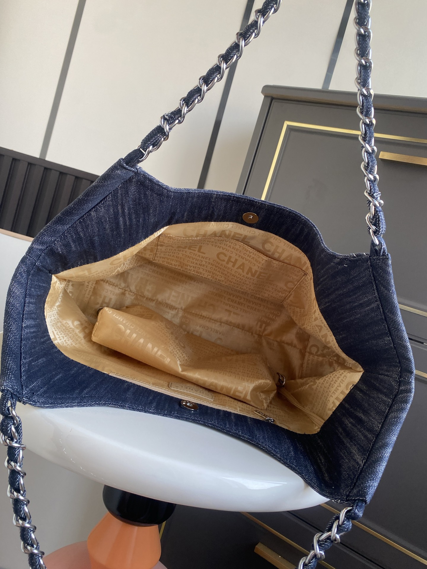 Large Hobo Bag in Denim（Classic Blue Denim） - Mocuir