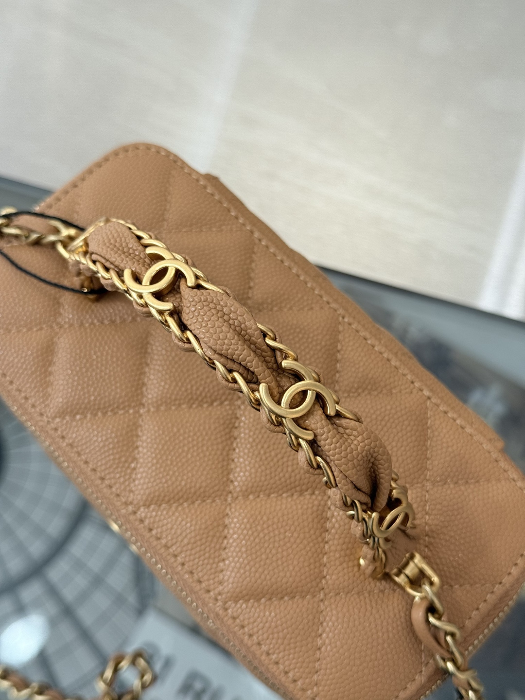 Vanity Case with Handle（Caramel） - Mocuir