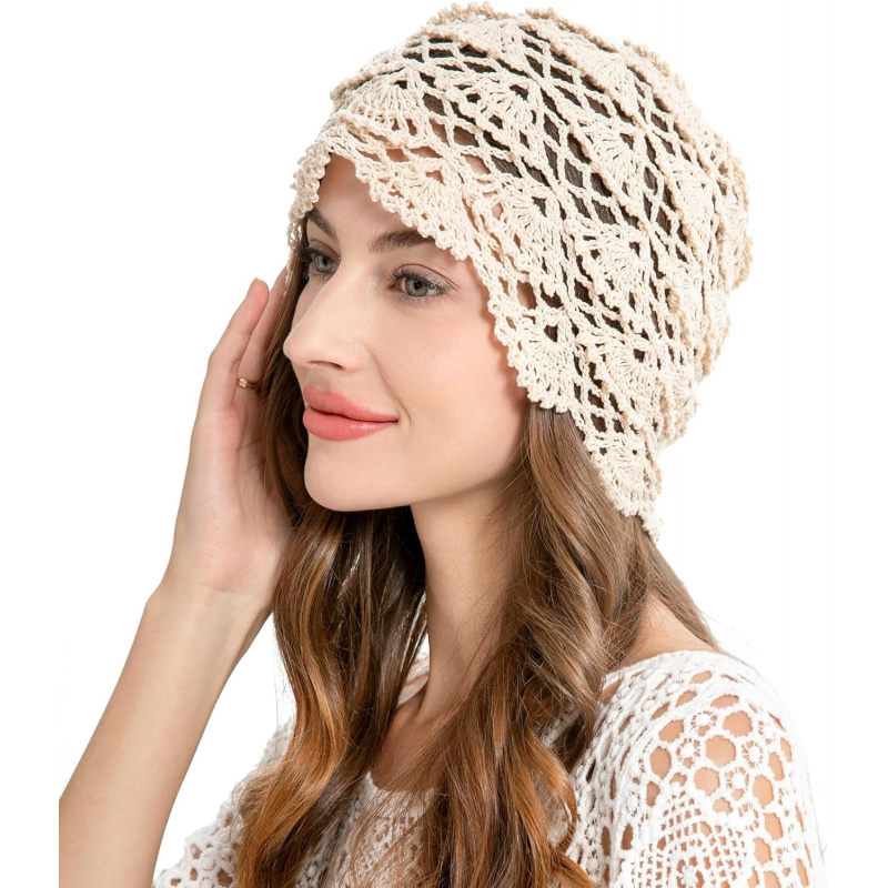 Women's Cotton Crochet Slouchy Beanie Hat
