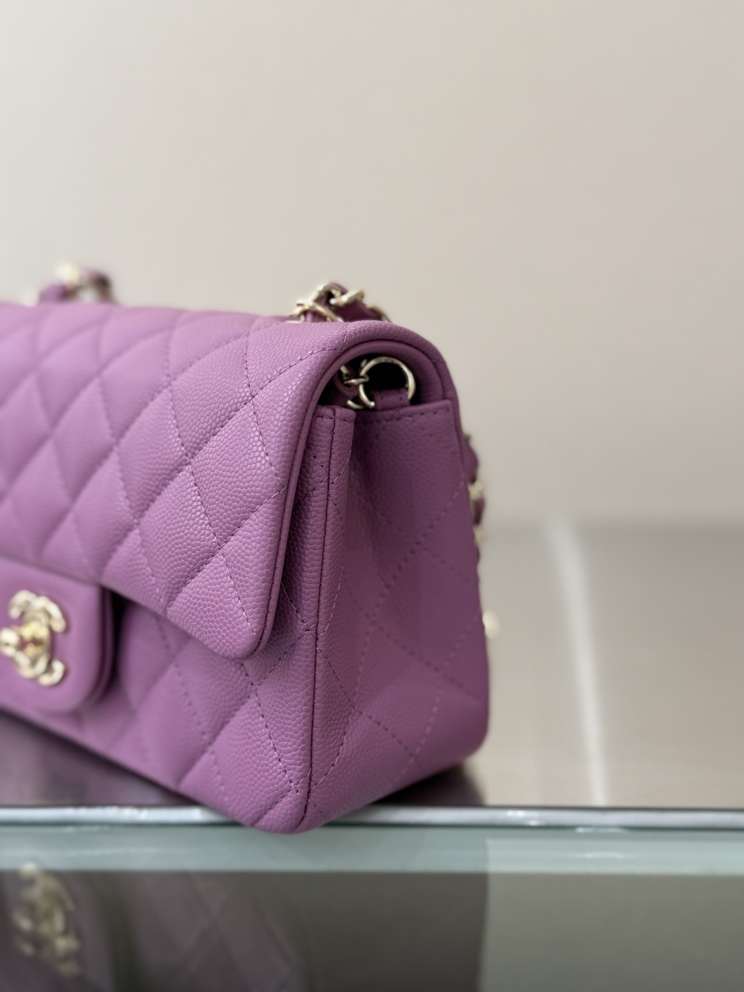 Mini Classic Flap Handbag（Purple） - Mocuir