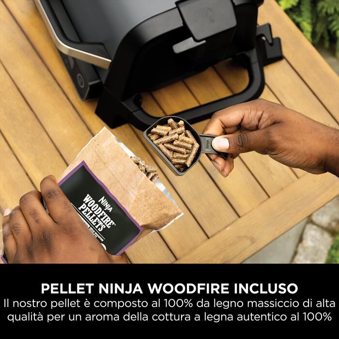 NINJA - BBQ elettrico Woodfire+affumicatore OG701EU-nero