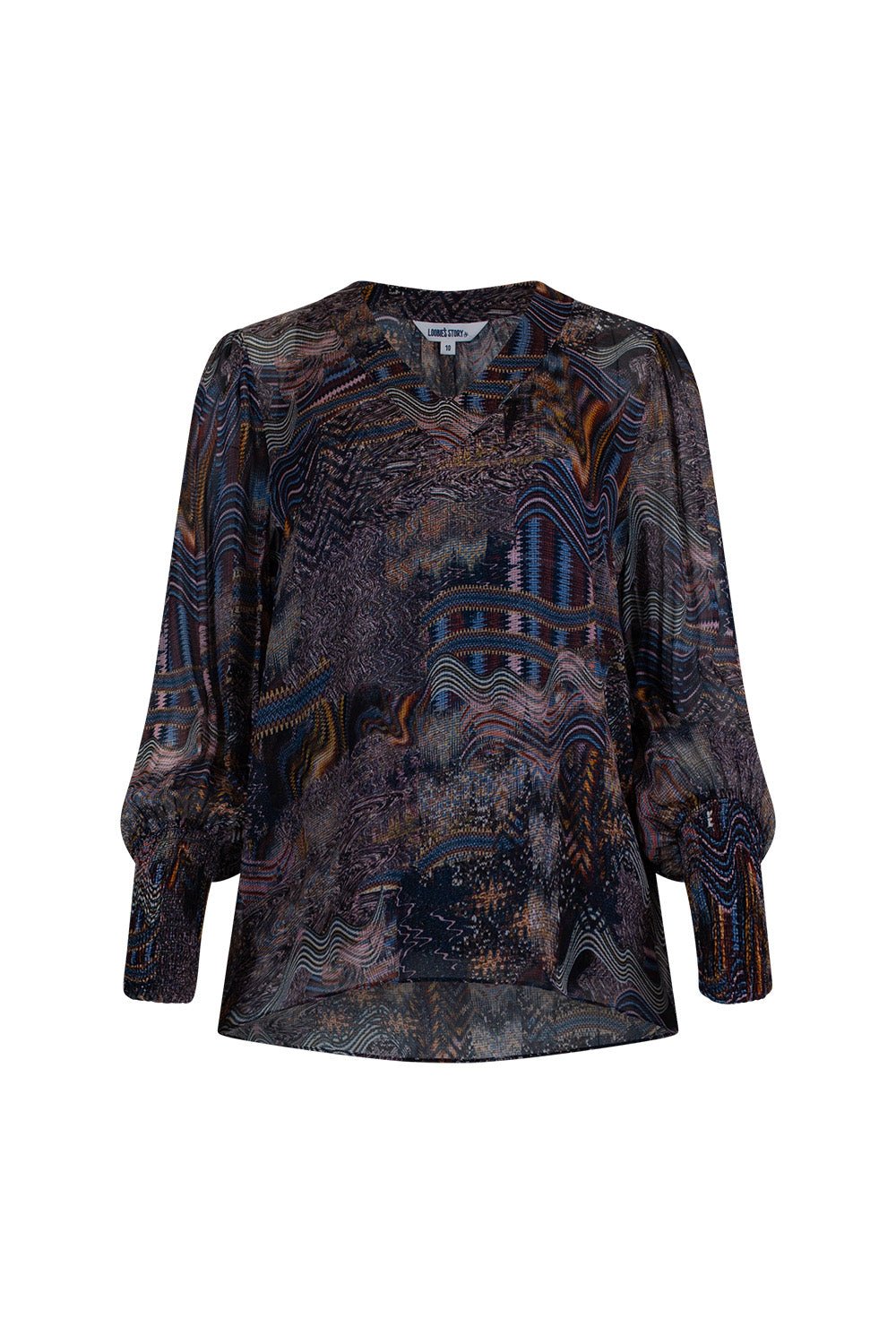 Printed V-neck blouse