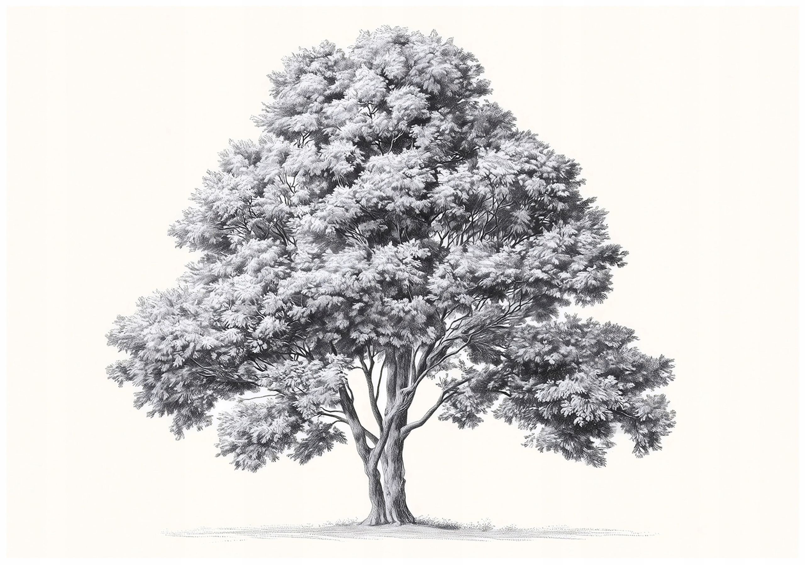 Wall mural tree gray beige nature for bedroom living room wall