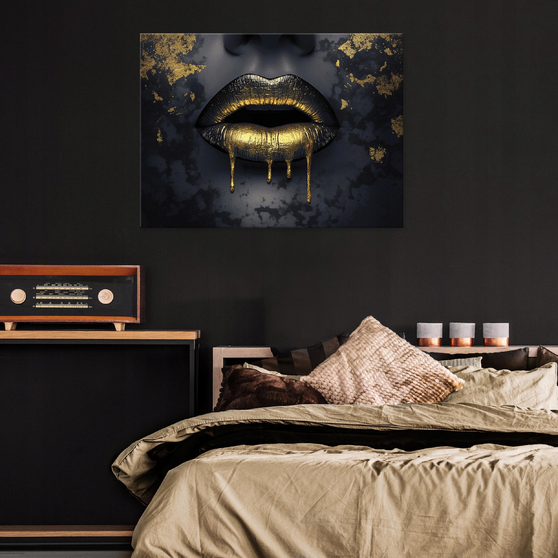 Painting for the bedroom, living room, or kitchen; featuring a woman's face and lips; on canvas; for the wall; 40x30