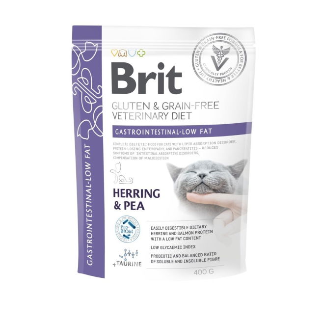 Brit Veterinary Diet Cat Grain Free Gastrointestinal Low Fat Herring & Pea