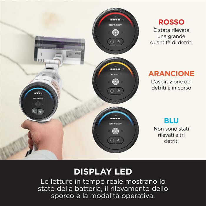 SHARK - Scopa elettrica DETECT CON AUTOSVUOMENTO IW3612EU-Bianco