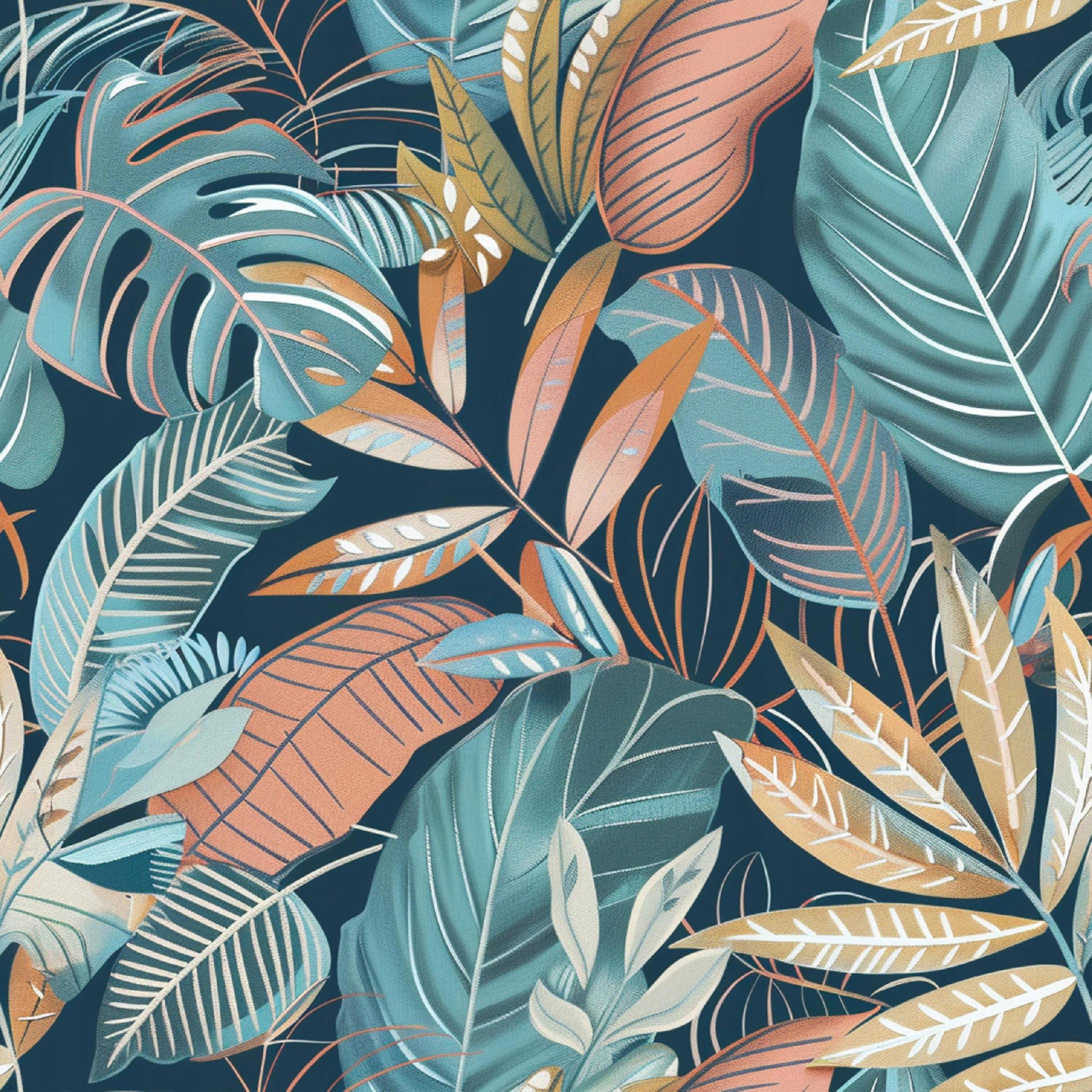Tropical nature wallpaper on non-woven fabric for living room and bedroom walls, sold by the roll