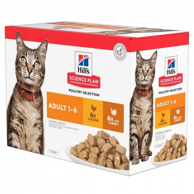 Hill's Sciene Plan Cat Adult Chicken & Turkey 12x85 g