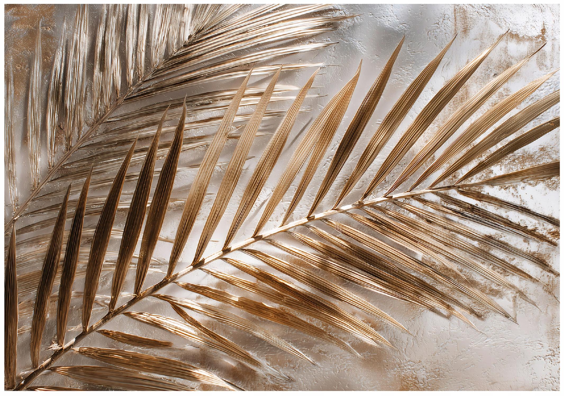 Concrete leaves gold wall mural bedroom living room wallpaper non-woven