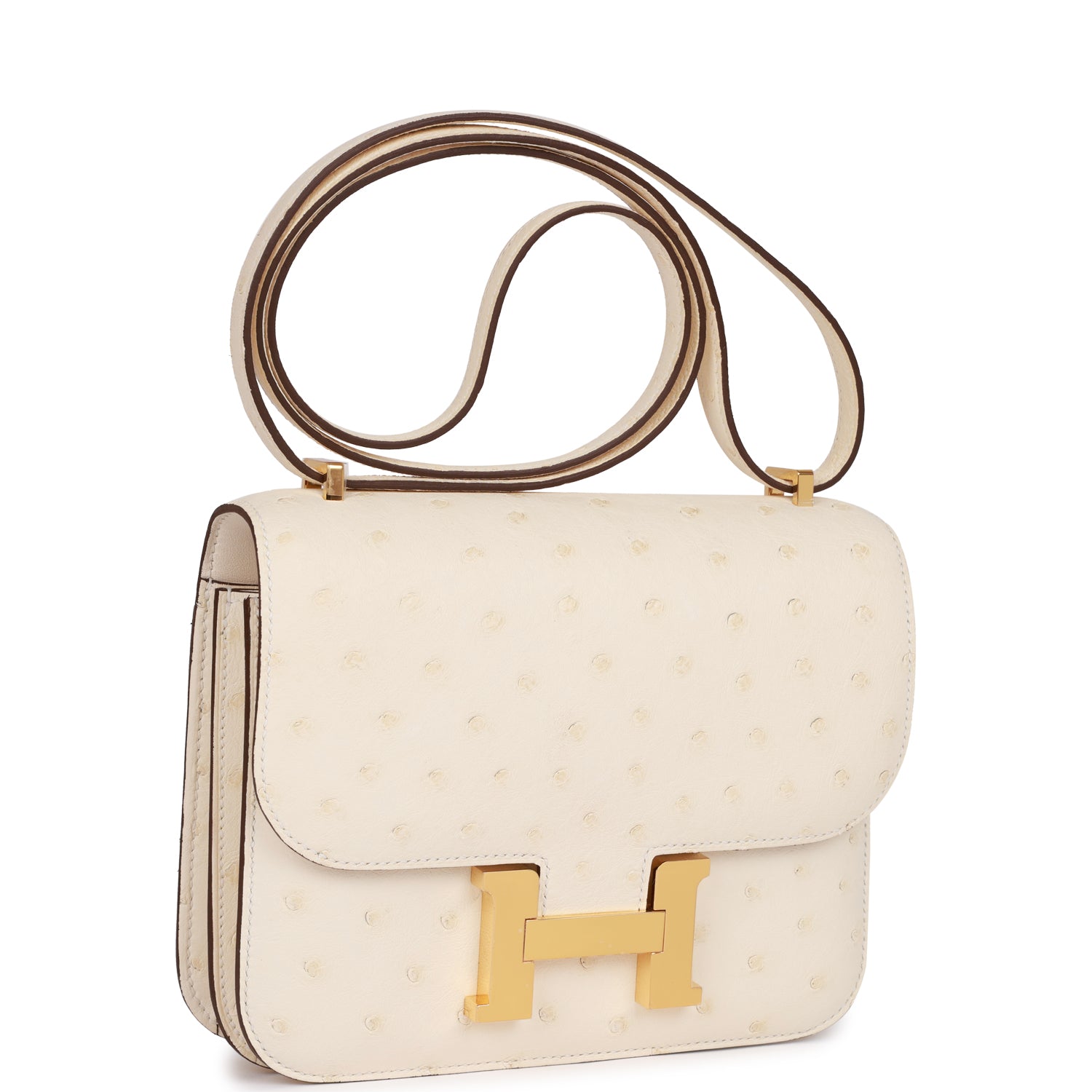Constance 18 Nata Ostrich Gold Hardware