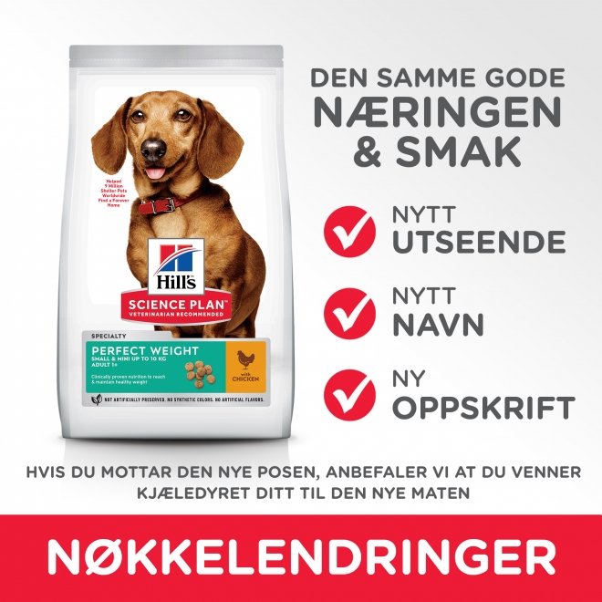 Hill's Science Plan Dog Adult Perfect Weight Small & Mini Chicken